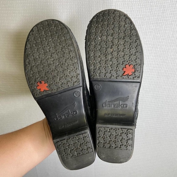 Dansko | Mules Clogs Shoes Black Suede Velvet - Picture 7 of 9